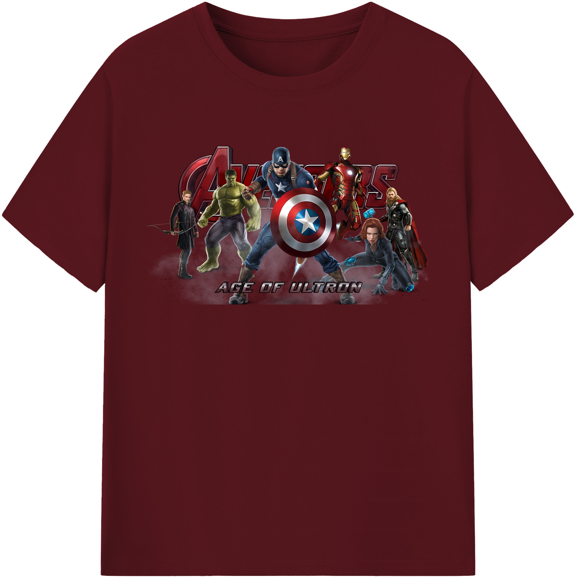 （画像用） アベンジャーズ The Avengers 綿100％半袖Tシャツ（フロントプリント）